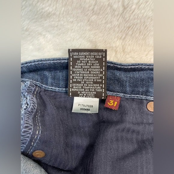 7 For All Mankind Dark Wash Straight Leg Jeans Size 31 - Picture 8 of 10